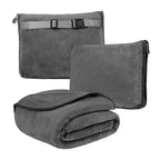 Coral Fleece Travel Blanket – 2-in-1 Portable Airplane Blanket & Pillow