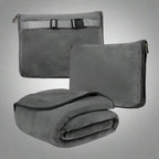 Coral Fleece Travel Blanket – 2-in-1 Portable Airplane Blanket & Pillow