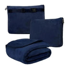 Coral Fleece Travel Blanket – 2-in-1 Portable Airplane Blanket & Pillow