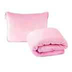 Coral Fleece Travel Blanket – 2-in-1 Portable Airplane Blanket & Pillow