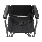 Steel Transport Wheelchair, Fixed Full Arms, 19" Seat