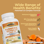 Nature's Lab Gold Turmeric Extract with Curcumin C3 Complex and BioPerine  - 120 Capsules