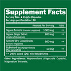 Organic Turmeric + Ginger 60 Capsules