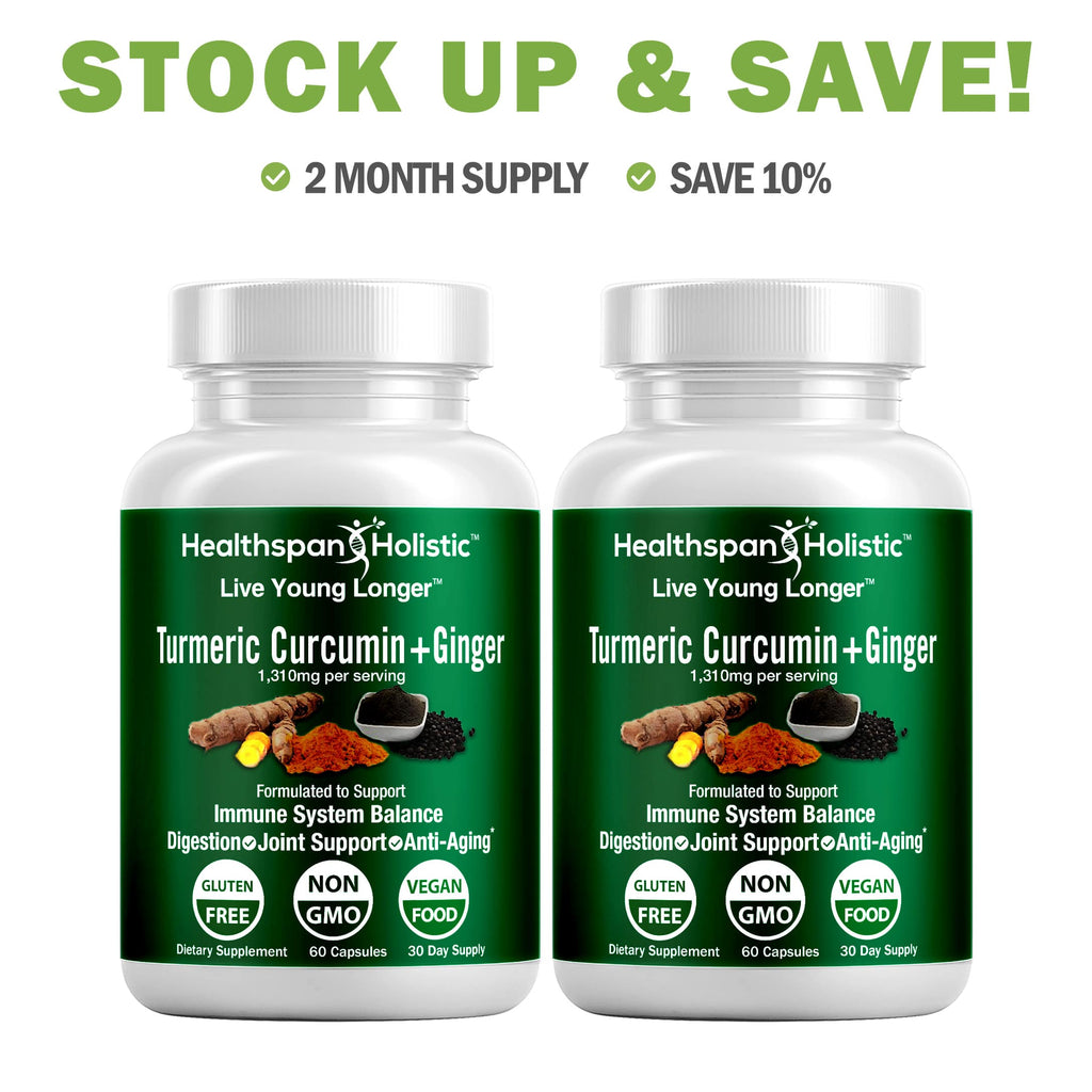 Organic Turmeric + Ginger 60 Capsules