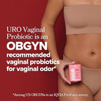 URO Vaginal Probiotics for Women pH Balance with Prebiotics & Lactobacillus Probiotic Blend - Women's Vaginal Health Supplement - Promote Healthy Vaginal Odor & Vaginal Flora, 60 Count