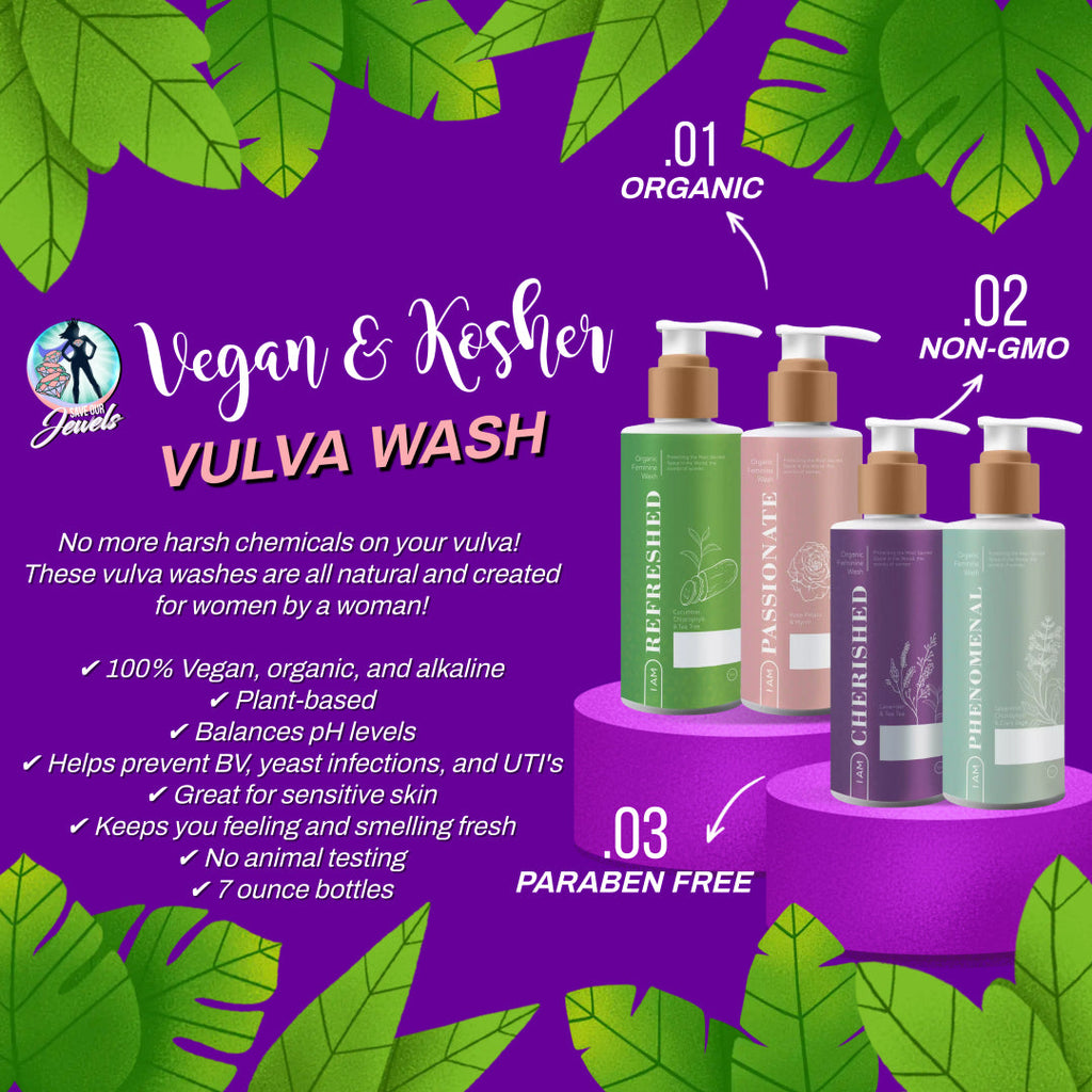 Certified Vegan, Organic, and Kosher Vulva Wash (4 Varieties) - Lower Price!