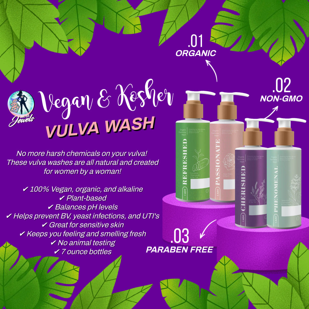 Certified Vegan, Organic, and Kosher Vulva Wash (4 Varieties) - Lower Price!