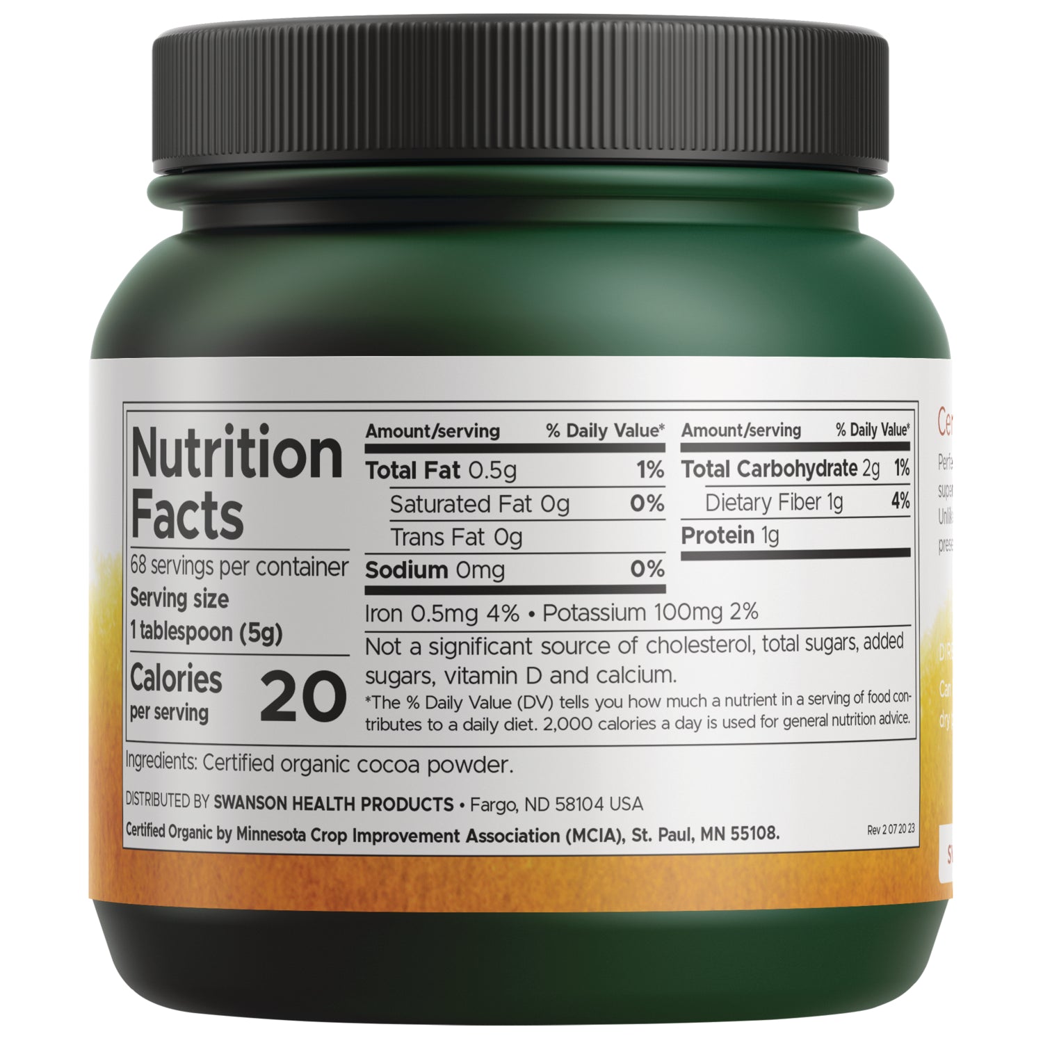 Certified Organic Cocoa Powder - Unsweetened