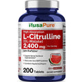 NusaPure L-Citrulline 2,400mg 200 Vegetarian Tablets (Non-GMO, Gluten Free, 100-Day Supply, Bioperine)
