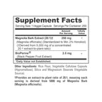 NusaPure Magnolia Bark 20:1 Extract, 250 mg 200 Vegan Vegetarian Capsules Non-GMO