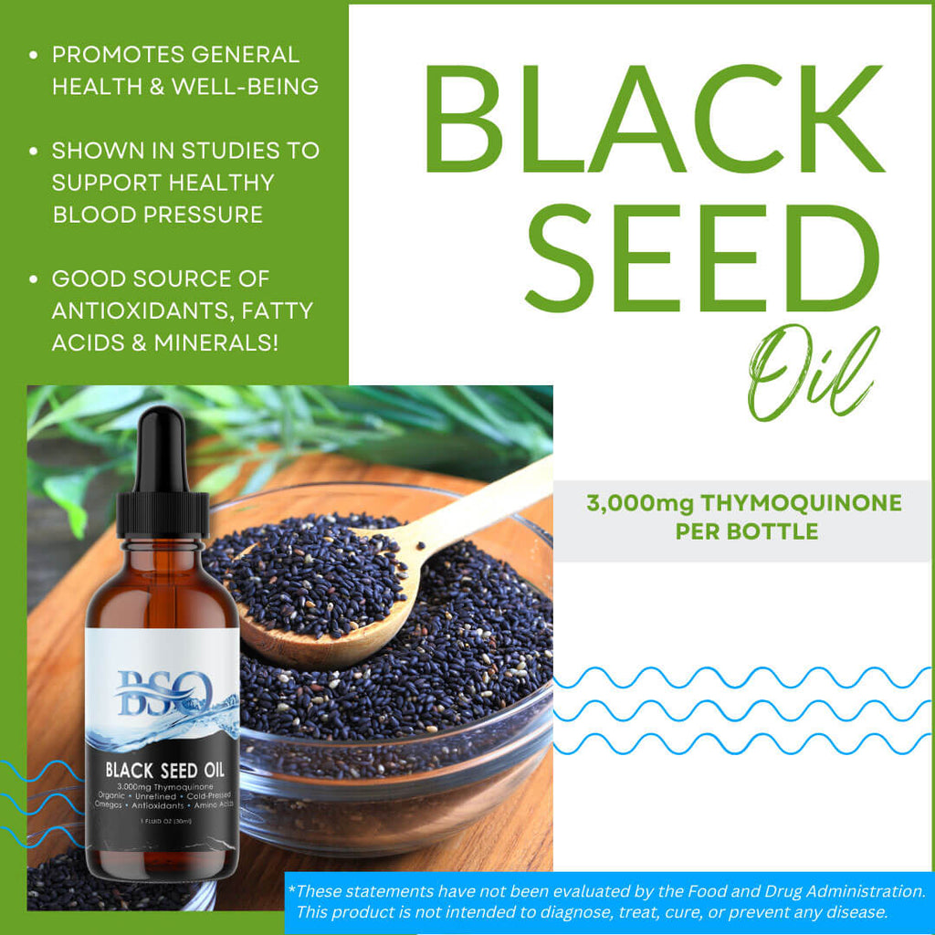 3,000 mg Thymoquinone (5%) Hexane-Free Organic Cold Pressed Black Seed Oil - Pure & POTENT