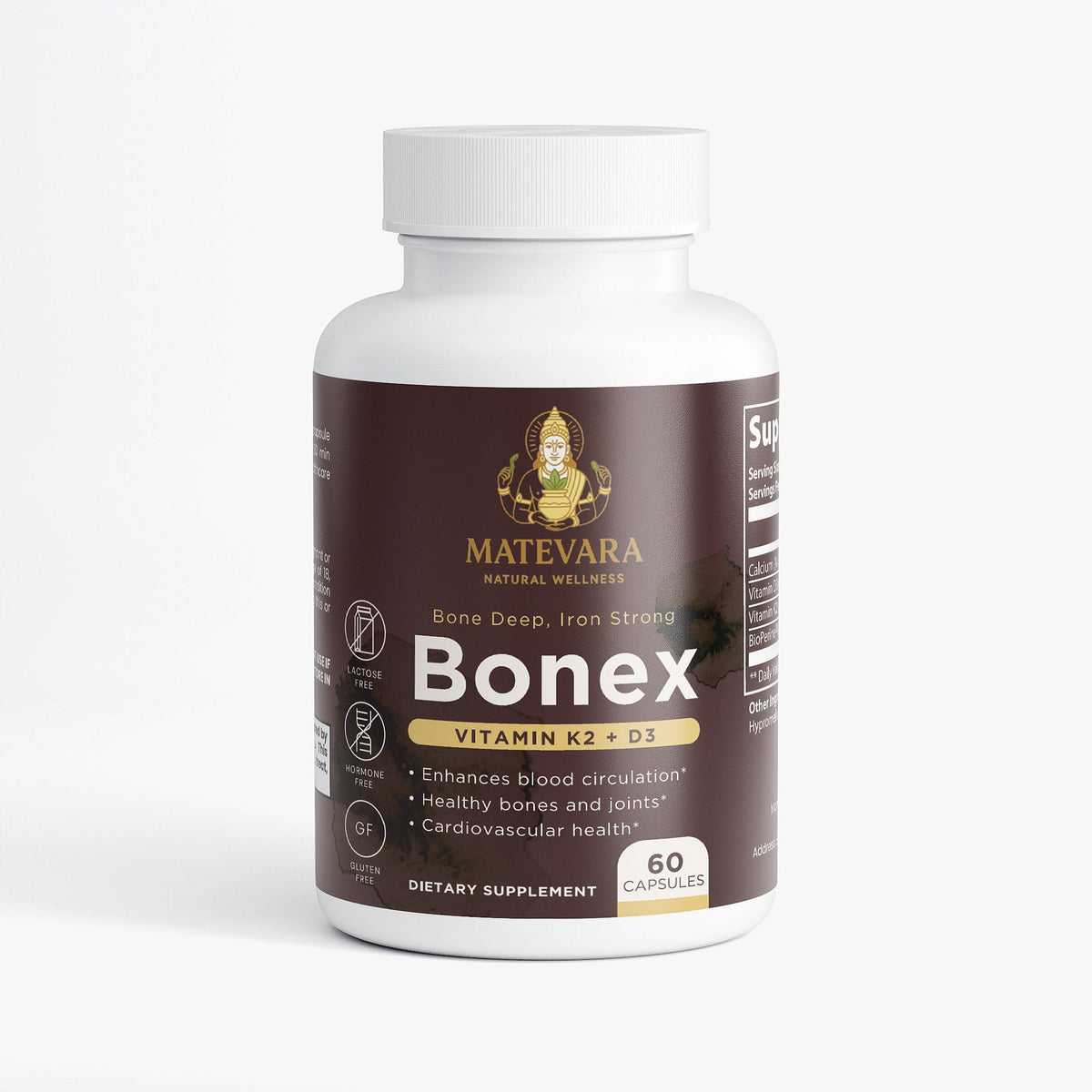 Bonex VIT D3, K2 MK-7 & Calcium | 60 Capsules