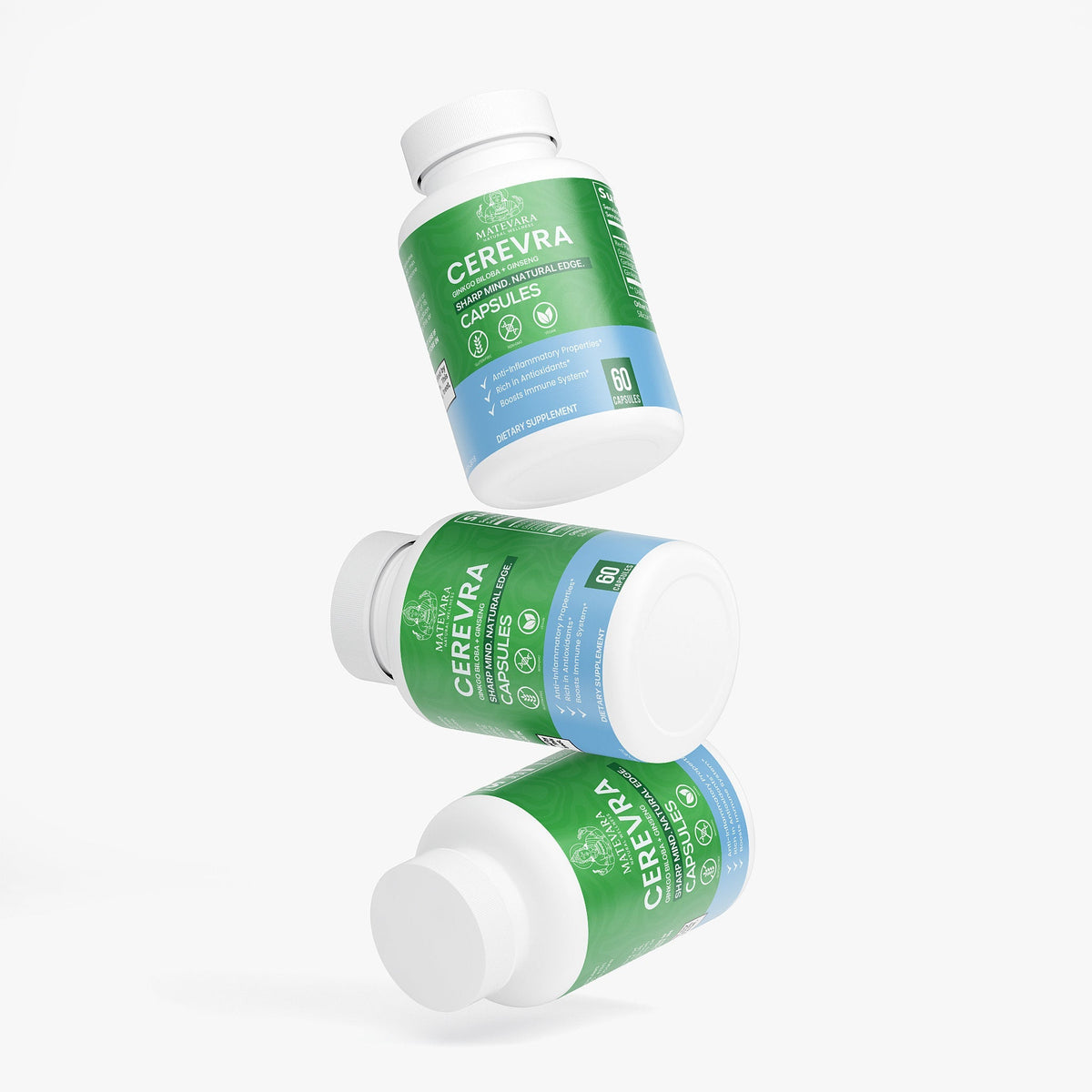 Cerevra Capsules : Ginseng & Ginkgo Biloba | 60 Count