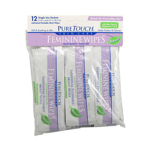 Puretouch Individual Flushable Moist Feminine Wipes - 12 Packets(D0102H5WK4X)