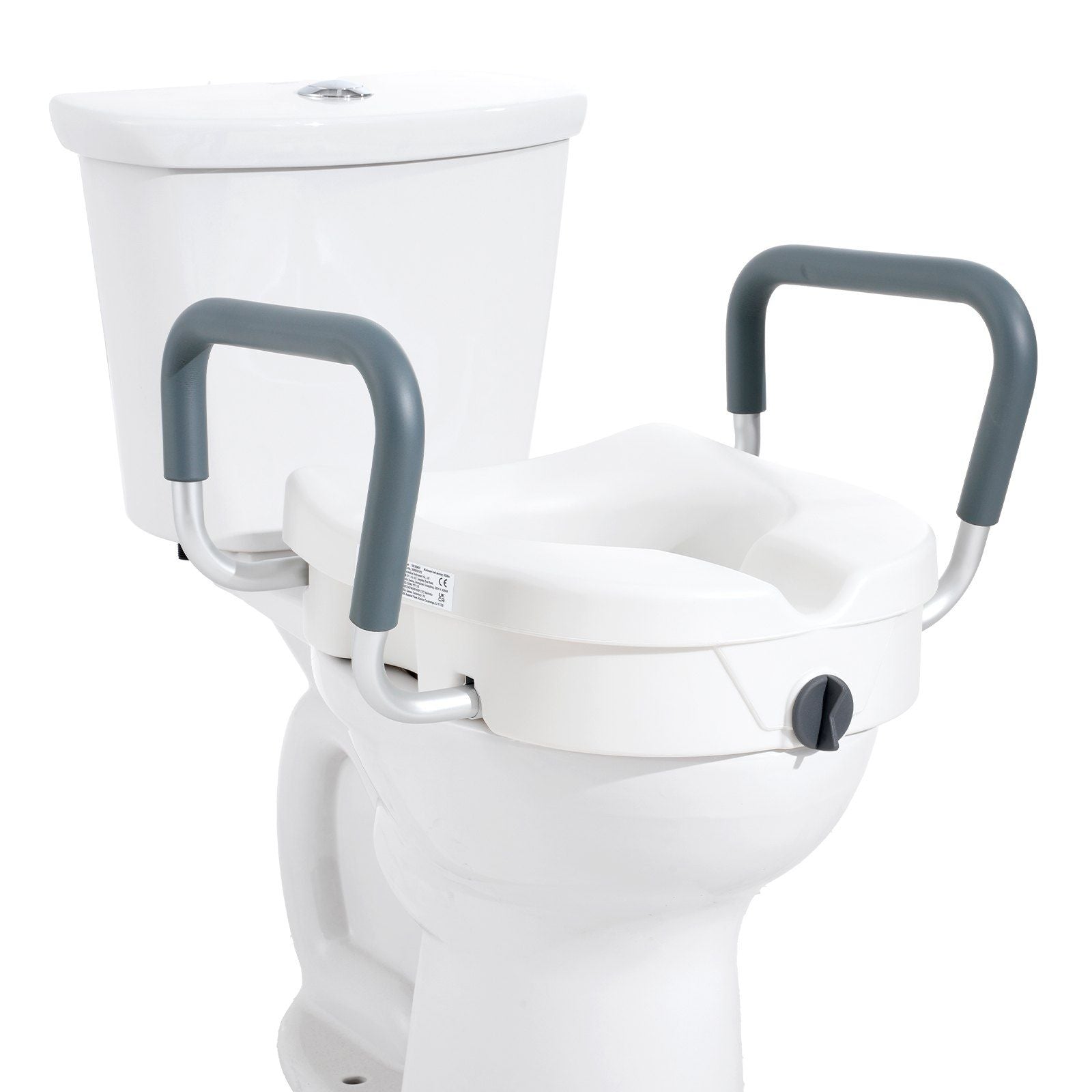 VEVOR Raised Toilet Seat, 5 Height Raised, 350 lbs Weight Capacity, for Round and Elongated Toilet, Twist Lock Installation,19.1