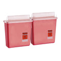 Pack of 10 Translucent Red Sharps container with Biohazard Symbol 105 x 475 x 1075 Sharps Disposal container with Locking Lid 12