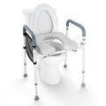 VEVOR Raised Toilet Seat, 7-Position Height Adjustment 19.3 - 25.2, 350lbs Weight Capacity, with Comfort Padded Aluminum Frame, 