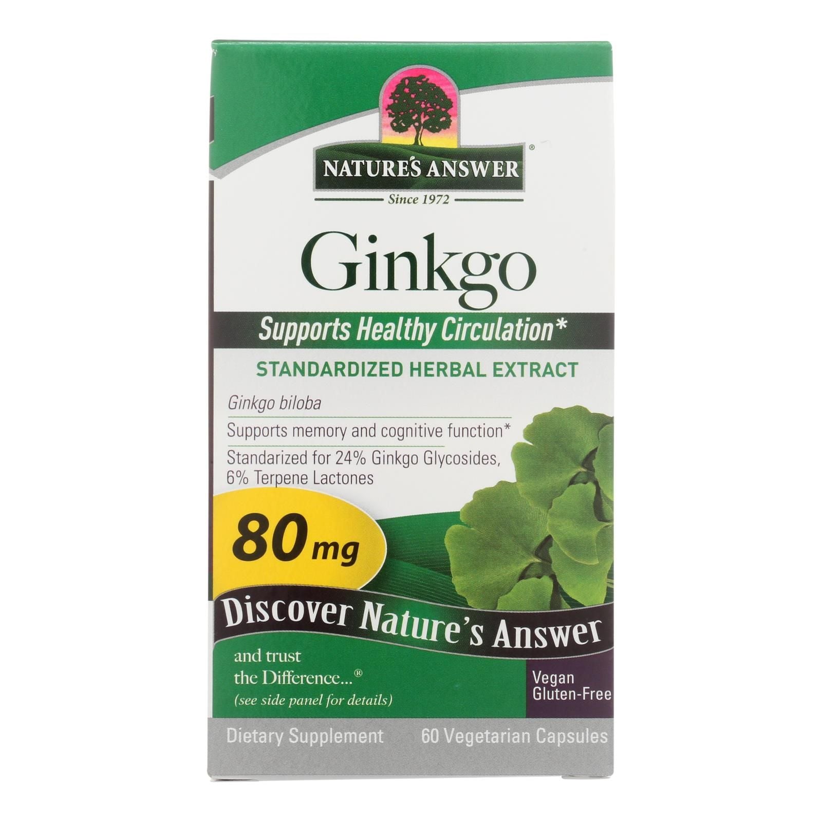 Natures Answer - Ginkgo Leaf Extract - 60 Vegetarian Capsules