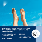 Women's Cotton Diabetic Crew Socks (6 Pair)
