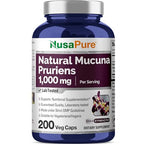 NusaPure Mucuna Pruriens 1000mg 200 Veggie Caps (Non-GMO, 100% Vegetarian, Vegan)