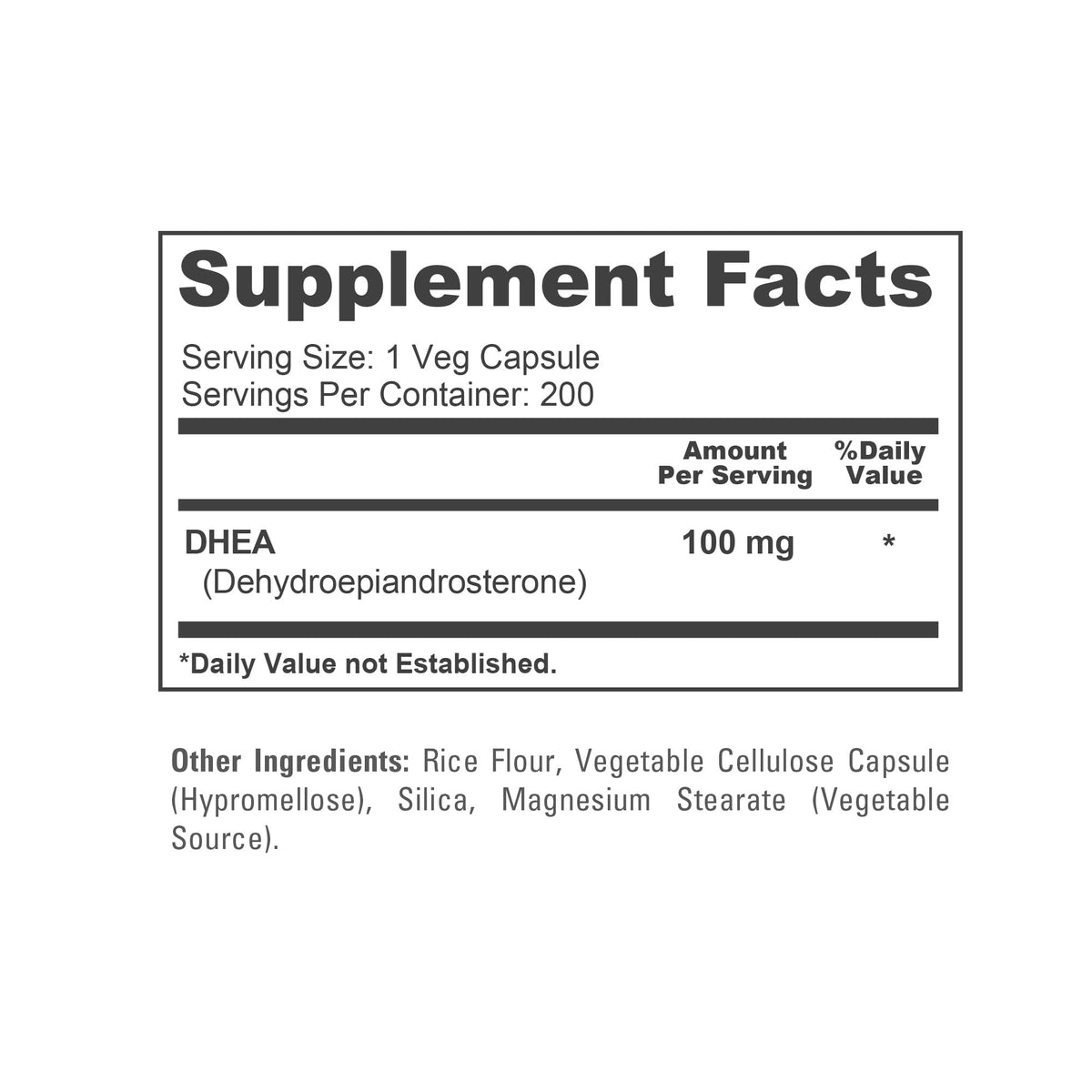 NusaPure DHEA 100mg 200 Veggie Capsules (Vegetarian, Non-GMO)