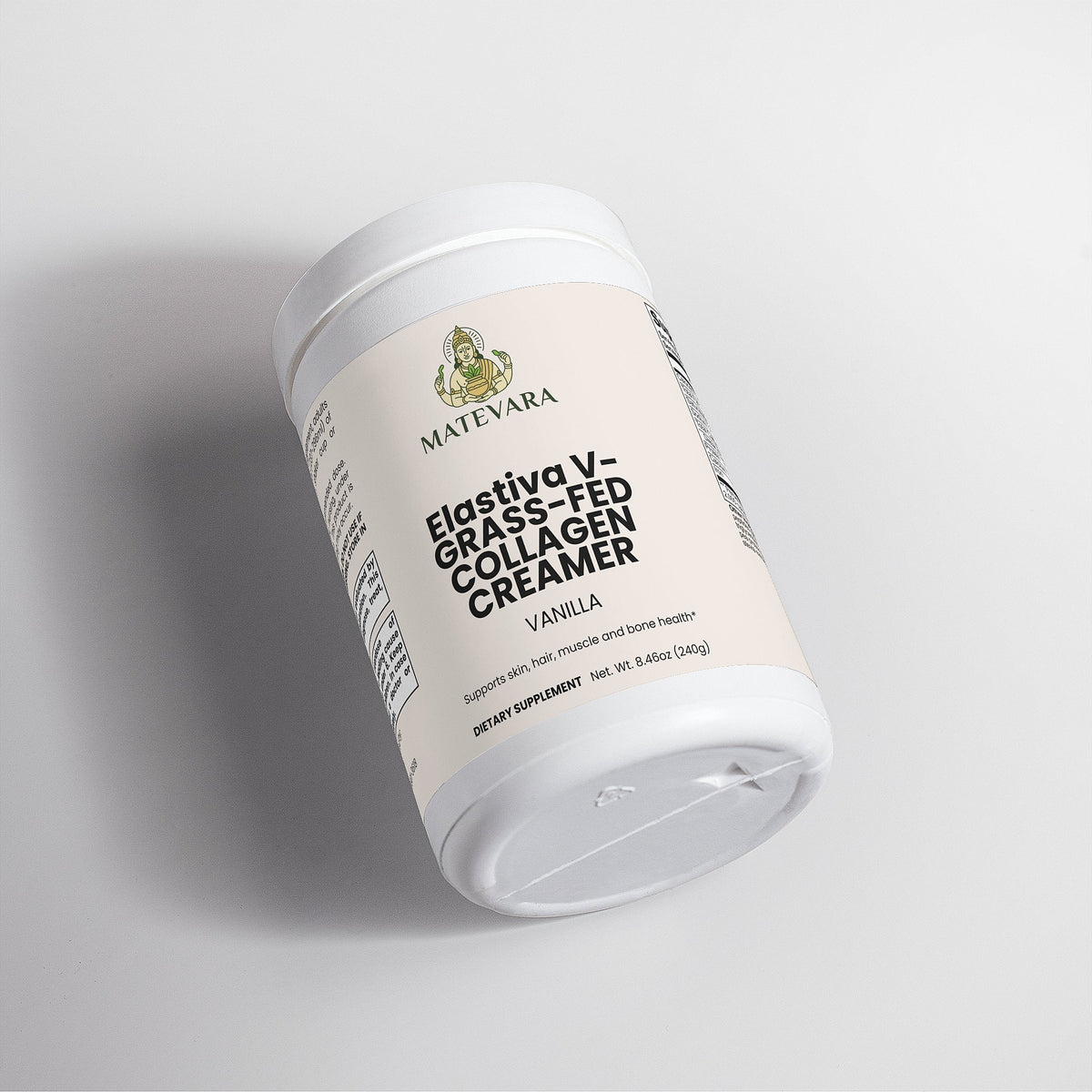 Elastiva V Grass-Fed Collagen Creamer, Vanilla Flavor |Dietary Supplement Powder