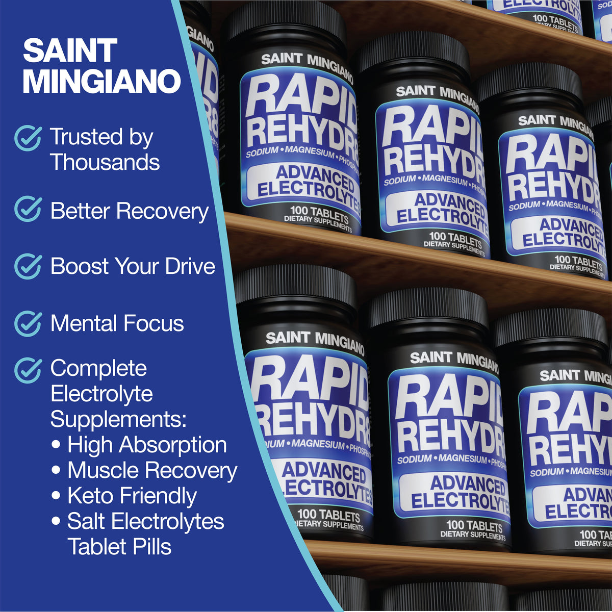 Rapid Rehydr8 Electrolyte Supplements 100 Capsules – Aid in The Prevention of Cramping and Supports Muscle Endurance and Recovery