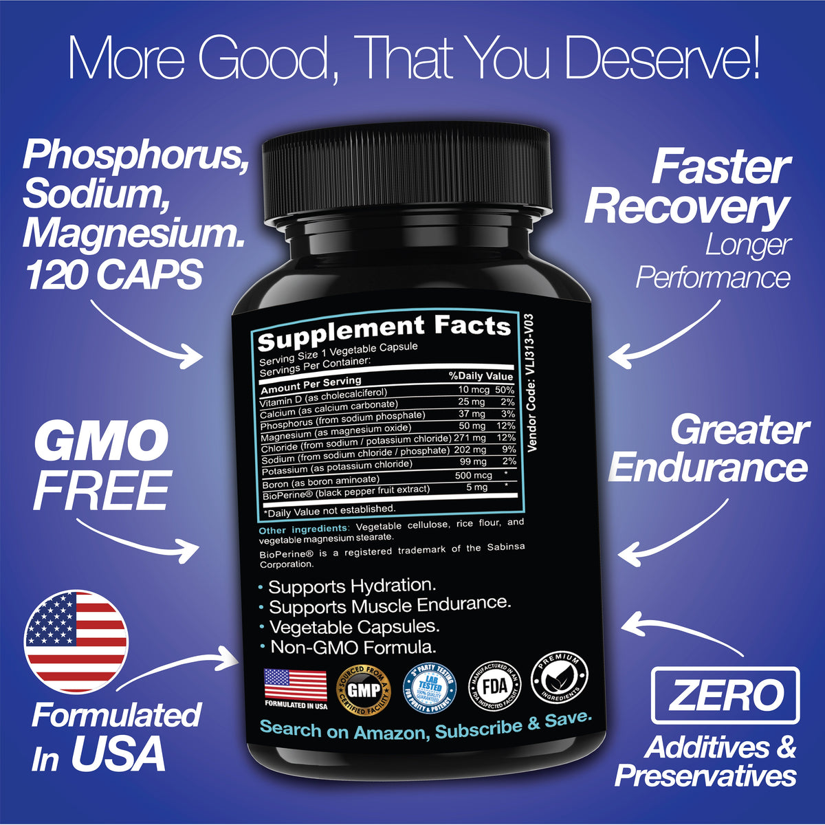 Rapid Rehydr8 Electrolyte Supplements 100 Capsules – Aid in The Prevention of Cramping and Supports Muscle Endurance and Recovery
