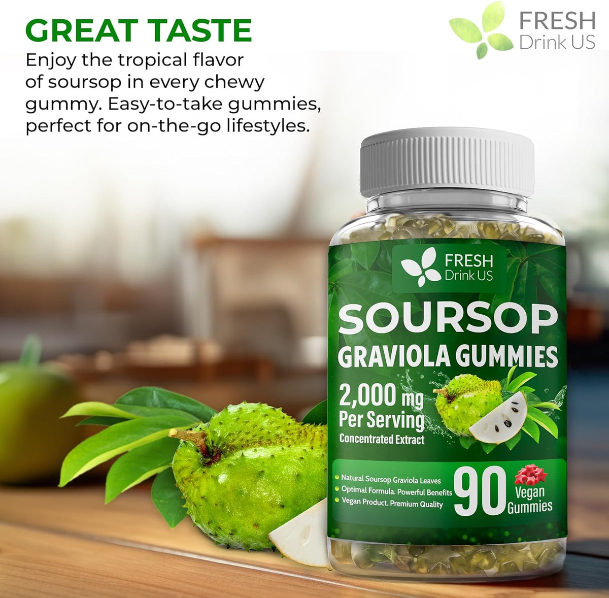 Premium 90 Soursop Graviola Gummies