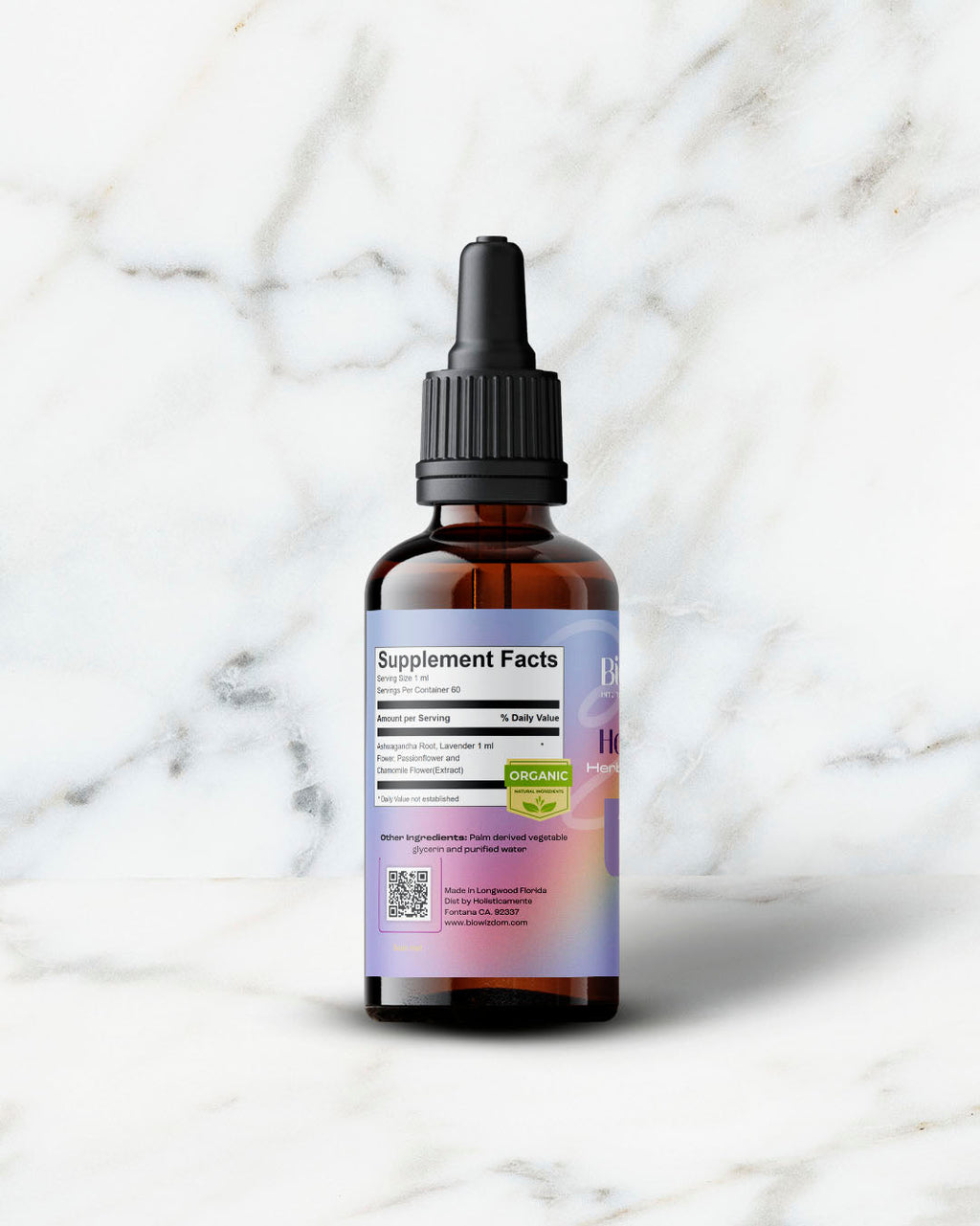 BioWizdom HolistiCalm Tincture 2 oz Bottle