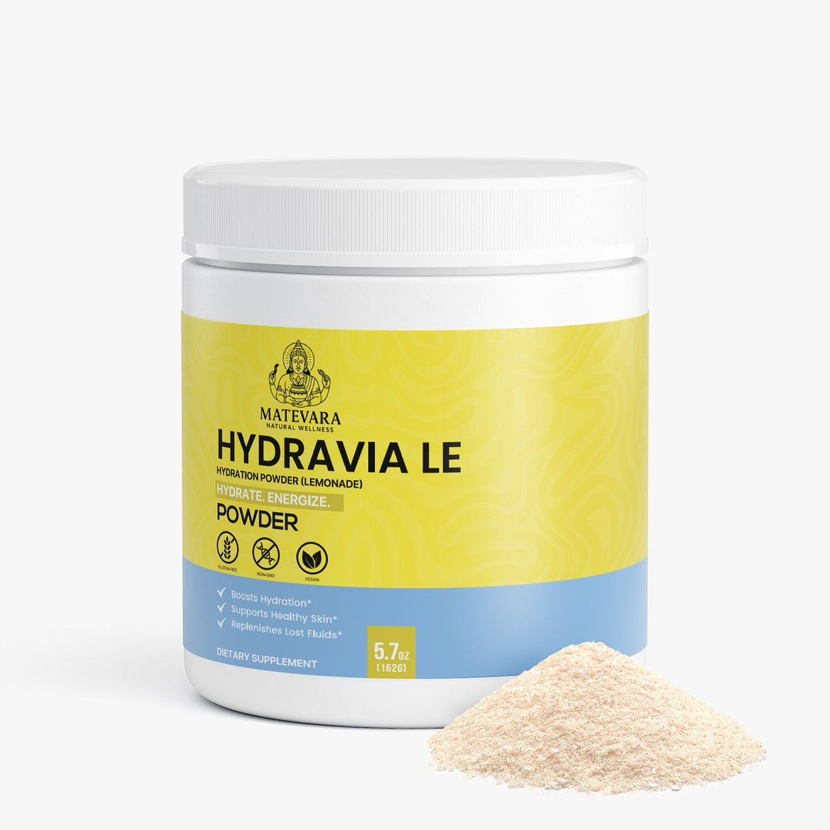 Hydravia Le Hydration Powder | Sugar-Free Lemonade | 30 Servings