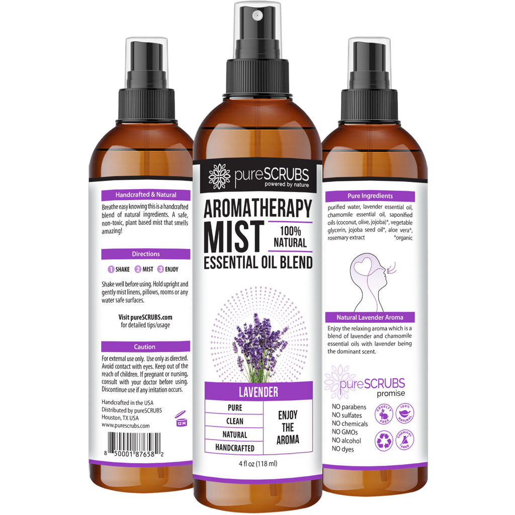 Lavender Aromatherapy Mist - 100% Natural Essential Oil Blend for Room, Body, Linens