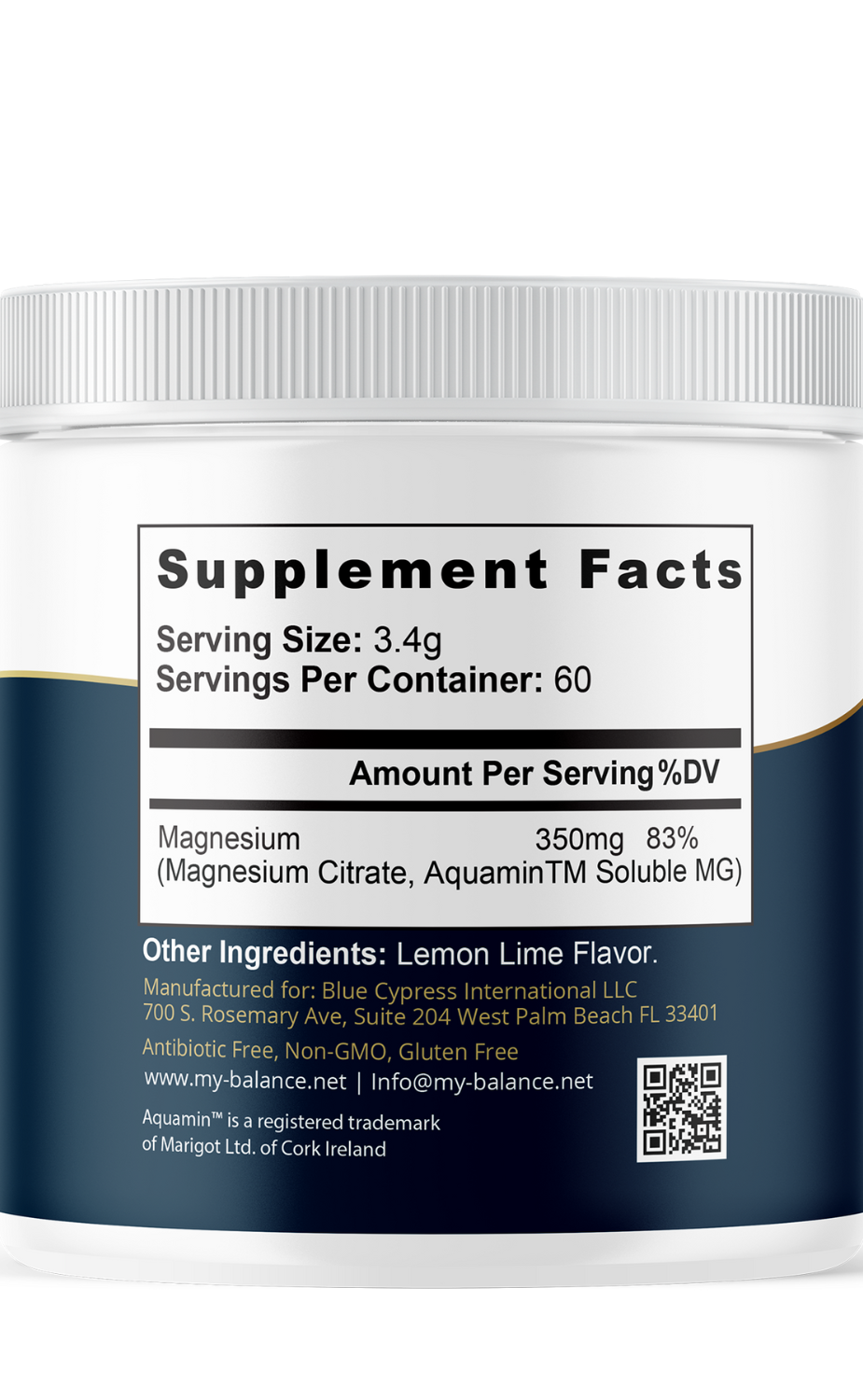 Magnesium Powder - Magnesium Citrate & Aquamin™