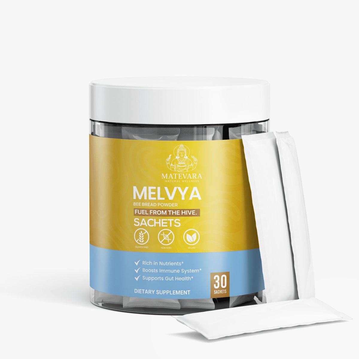 Melvya Bee Bread Powder |Nutrient-Rich Wellness Powder | 30 Servings