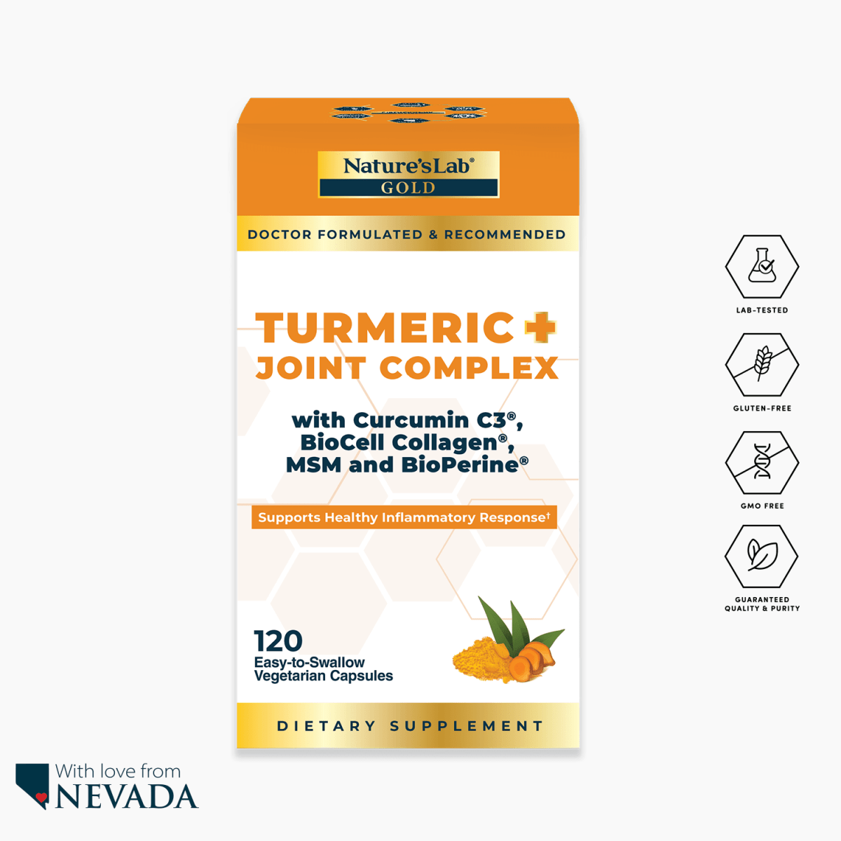 Nature’s Lab Gold Turmeric + Joint Complex - 120 Capsules