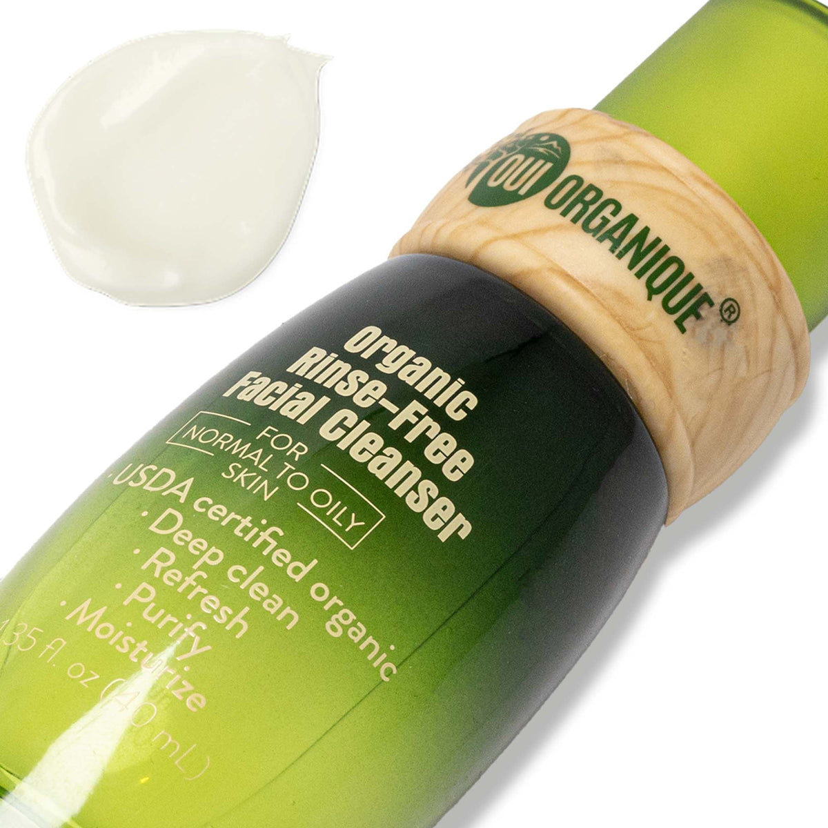 Certified Organic Rinse Free Facial Cleanser|Aloe vera All -in-1 Skin freshener All skin Types even Sensitive/Baby's wipe