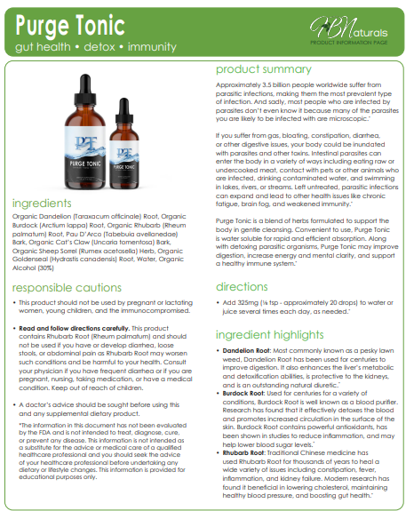Purge Tonic - Supports Parasite & Toxin Removal
