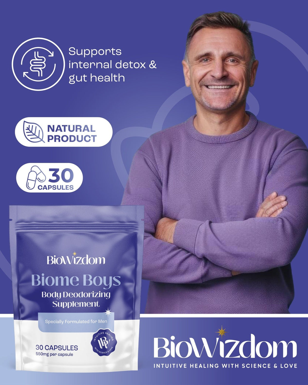 BioWizdom Biome Boys Oral Deodorant (30 caps)