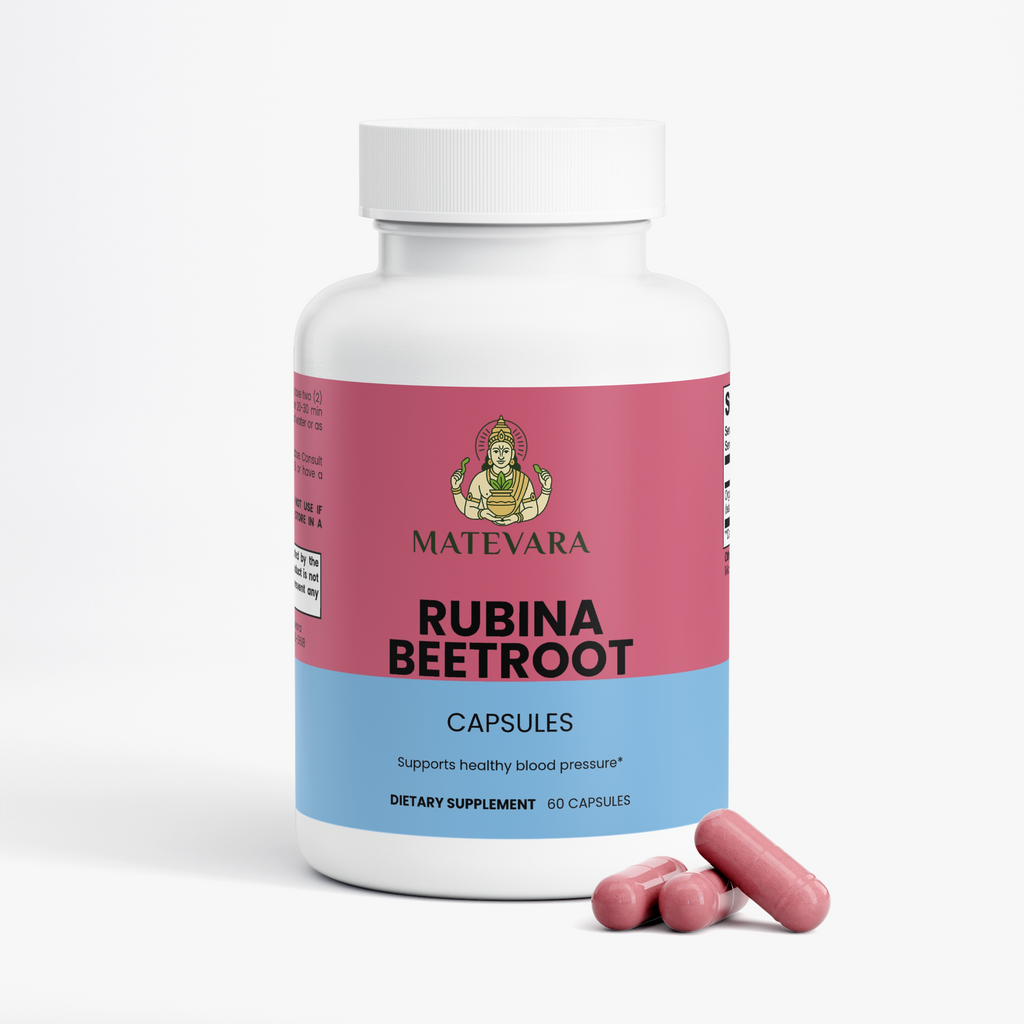 Rubina Organic Beetroot Capsules |Vegetarian Supplement | 60 Count