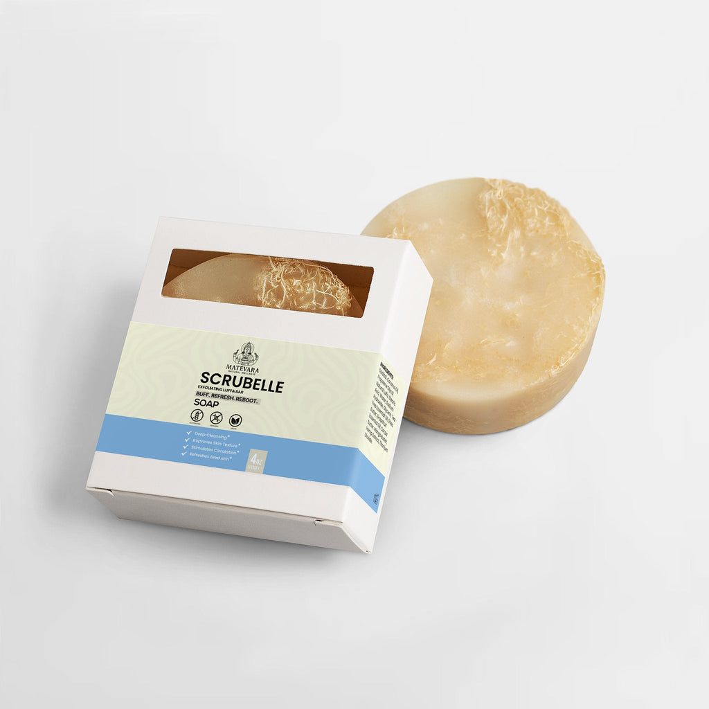 Scrubelle Exfoliating Luffa Bar |Handmade Exfoliating Bar | 4 oz