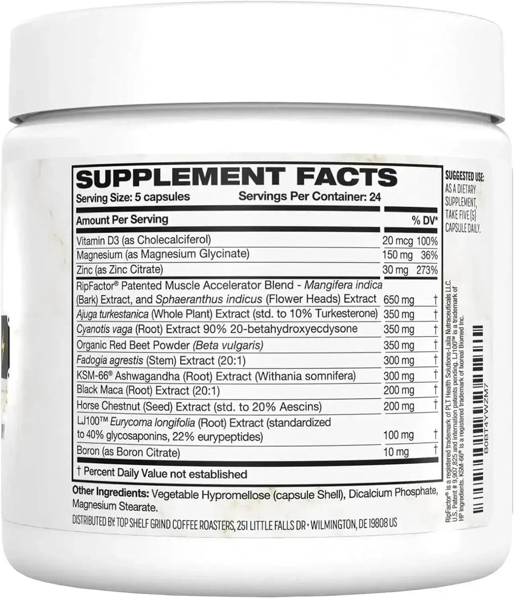 King Maker Pack of 1, 13-in-1 Anabolic Supplement for Men to Increase Stamina, Lean Muscle Growth & Recovery, N.O. Booster with Tongkat Ali (LJ100), 120 Capsules