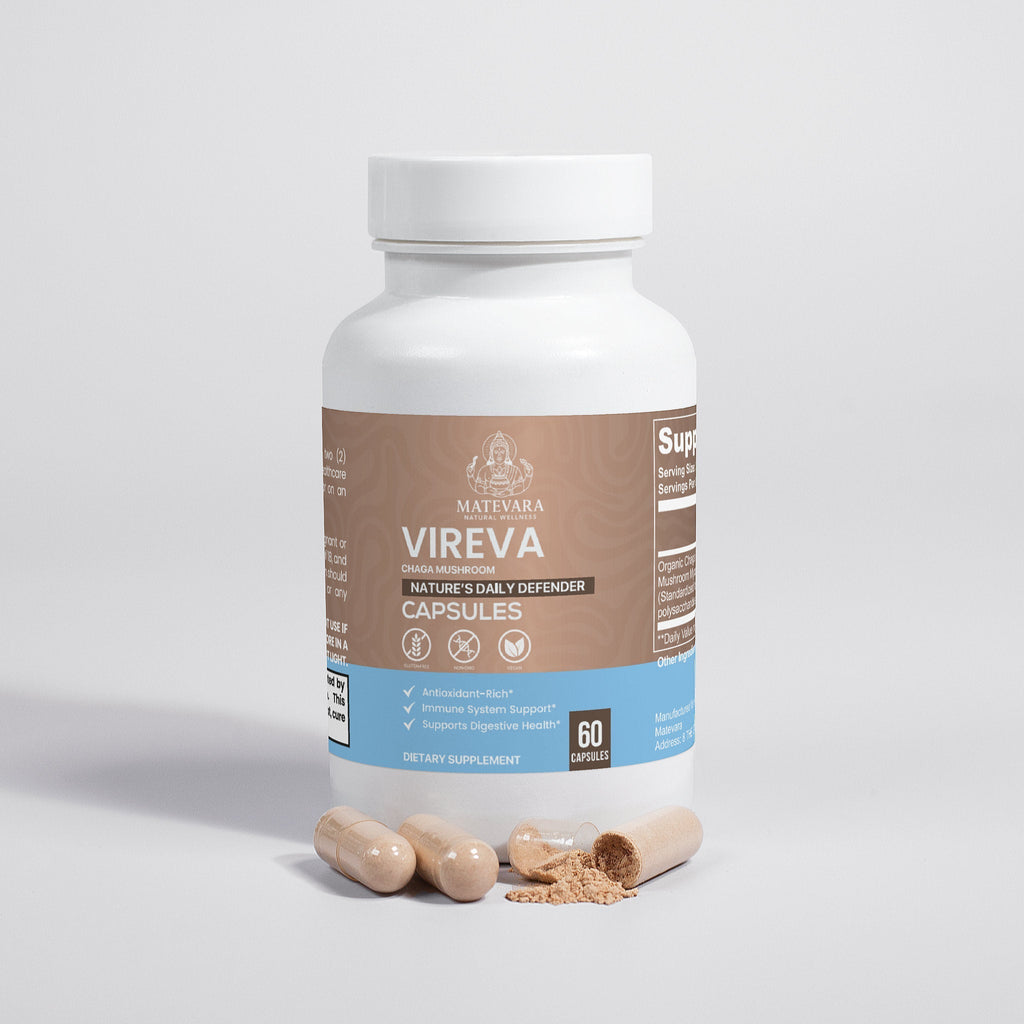 Vireva Chaga Mushroom | Gut & Immune Support | 60 Count