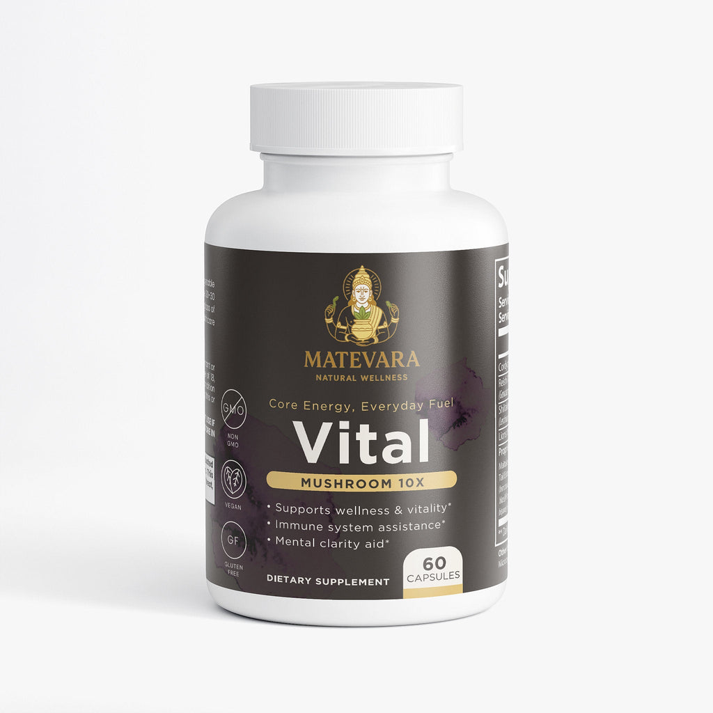 Vital Mushroom Complex Blend|Immune & Focus Support Capsules | 60 Count